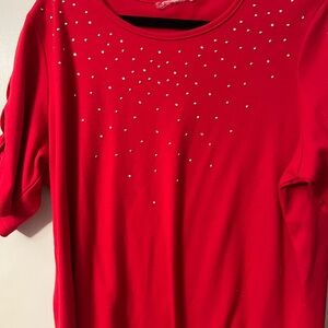 Source Unknown Red Studded Short Sleeve Tee